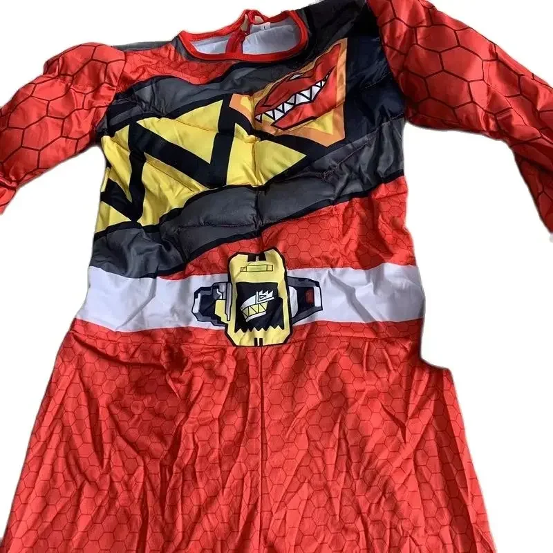 Kids Superhero Suits Birthday Party Gift Dinosaur Team Cosplay Halloween Costume Red Power Dino Charge Ranger Muscle Jumpsuits