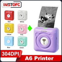 58mm Portable Thermal Photo Printer Peripage A6 Bluetooth 304DPI White Purple Color Pocket Label Maker Android IOS Regalo Gift