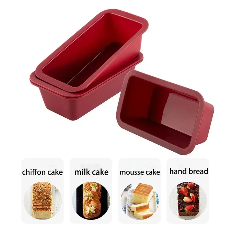 Silicone Baking Molds NonStick Rectangle Cake Pans Mini Loaf Pan Easy Release Bread Toast Mould Kitchen Accessories Pastry Tool