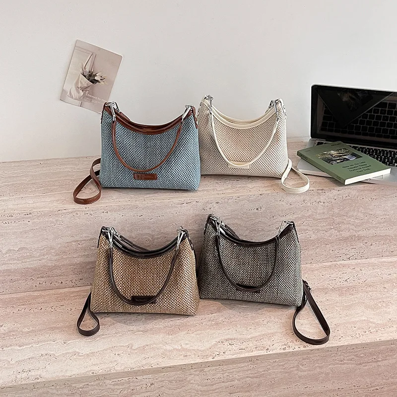 New Women's Handbag Fashion High Quality Knitted Women's Single Shoulder Storage Bag Small Fresh Versatile Girl Crossbody Bag
