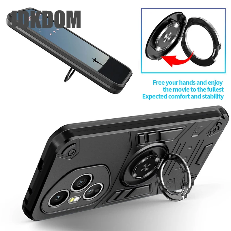JDKDOM Shockproof Metal Ring Invisible Bracket Phone Case For Honor 400 Lite Magnetic Ring Holder Cover For Honor Magic 7 Pro - view 6
