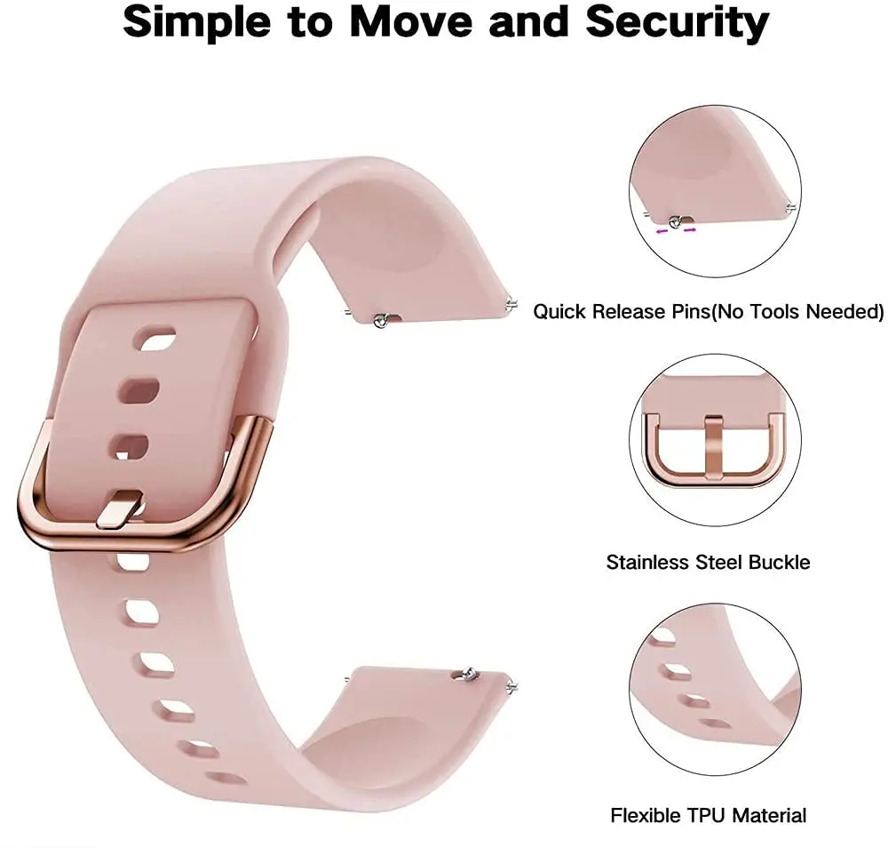 حزام لساعة Amazfit GTS 2/4/3/GTS 2/4 Mini/GTR 4/2/2e 20 مللي متر/22 مللي متر سوار رياضي من السيليكون Amazfit bip 6 5 3/u pro Series band