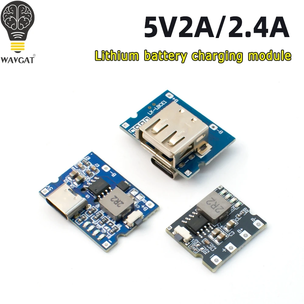 Module de charge et de décharge au lithium-ion WAVGAT 1/2/3PCS 5V 2A/2.4A, port Type-C, capable d'entrée et de sortie