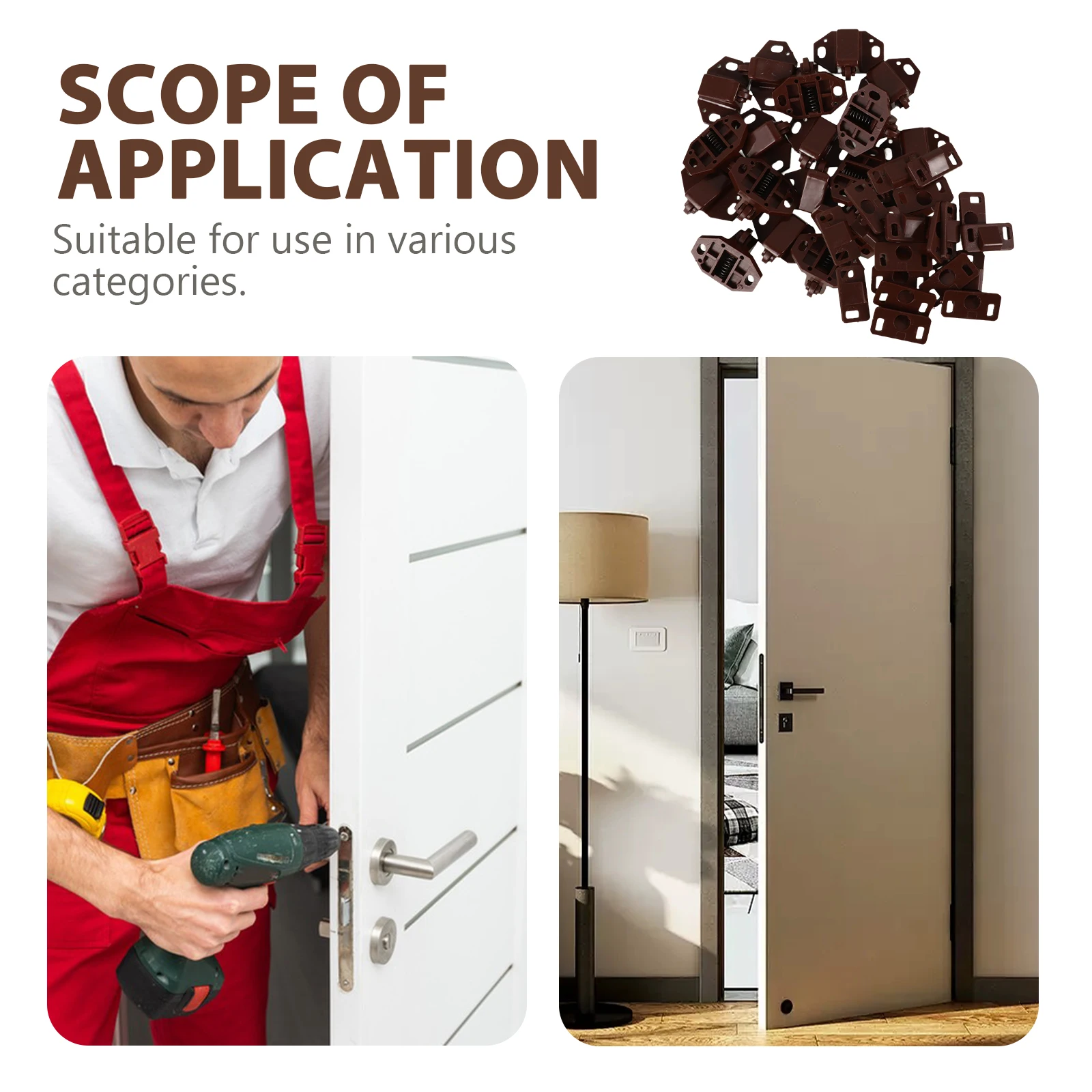 

20Pcs Cabinet Door Ball Catches Heavy Duty Plastic Roller Latches for Cupboard Closet Furniture Cabinet Door Catch