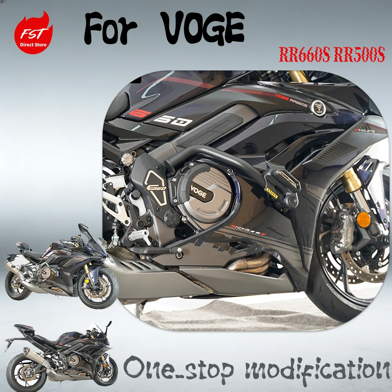 

Crash Bars Engine Guard Bumper Racing Protector for VOGE RR660S RR500S Motorcycle Modified Parts