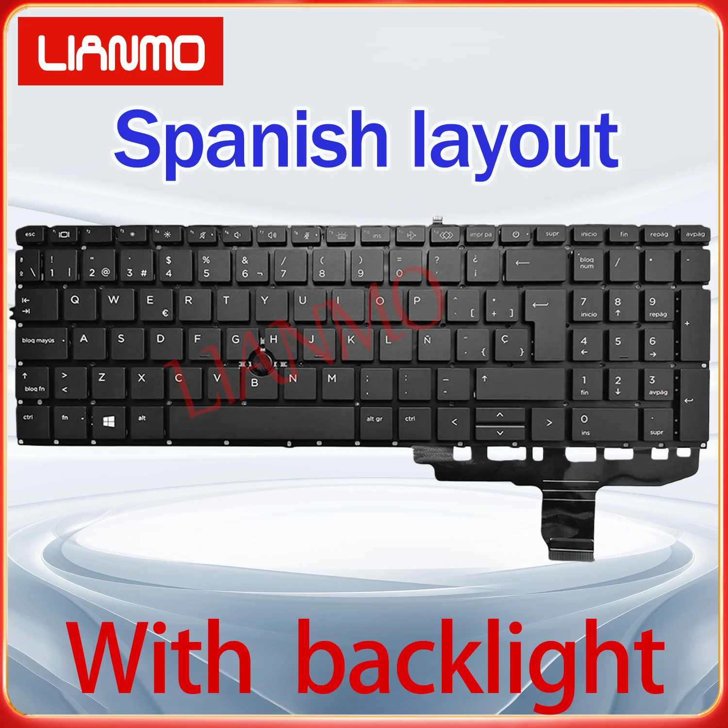 Teclado retroiluminado con diseño español/francés/húngaro/nórdico/italiano para HP EliteBook 850 G7 G8 855 G7 G8 Zbook Firefly 15 G7 G8