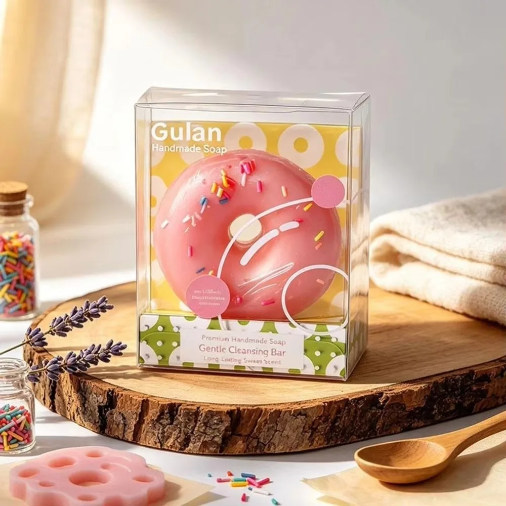 Donut Shape Donut Soap Handmade Multi-Color Bath Bombs Smooth Skin Friendly Essential Oil Bubble Bath Salt Balls