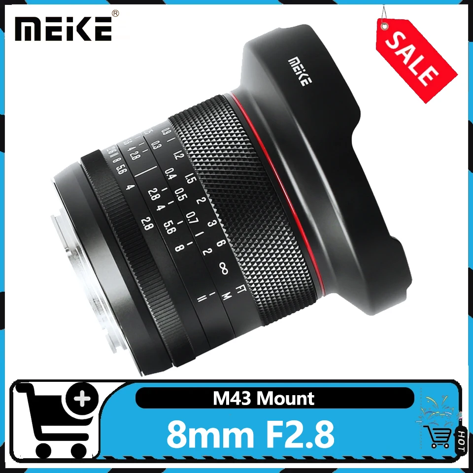 

Объектив MEKE APS-C 8mm F2.8 с ручной фокусировкой, сверхширокоугольный макрообъектив, совместимый с Olympus OM1 EM13 E-P7