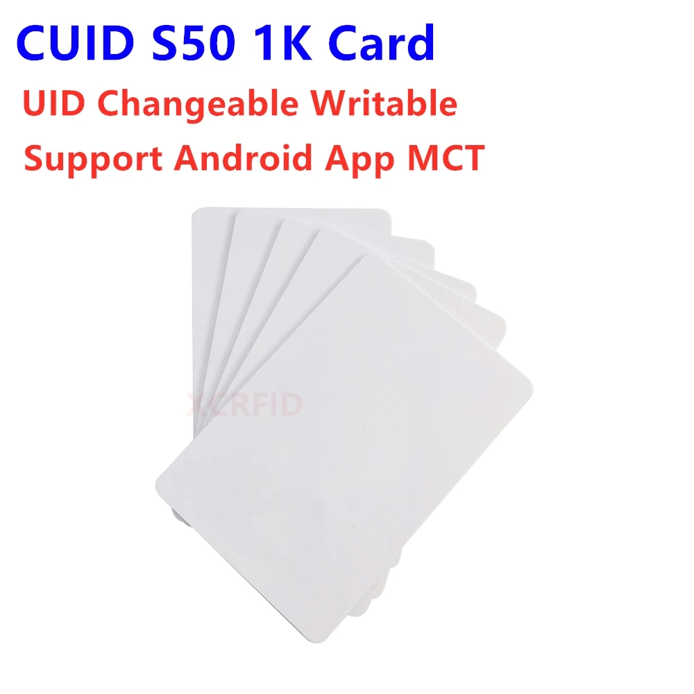 CUID UID Changeable NFC Card with block0 Mutable Writeable for S50 13.56Mhz nfc Chinese magic card Support Android App MCT