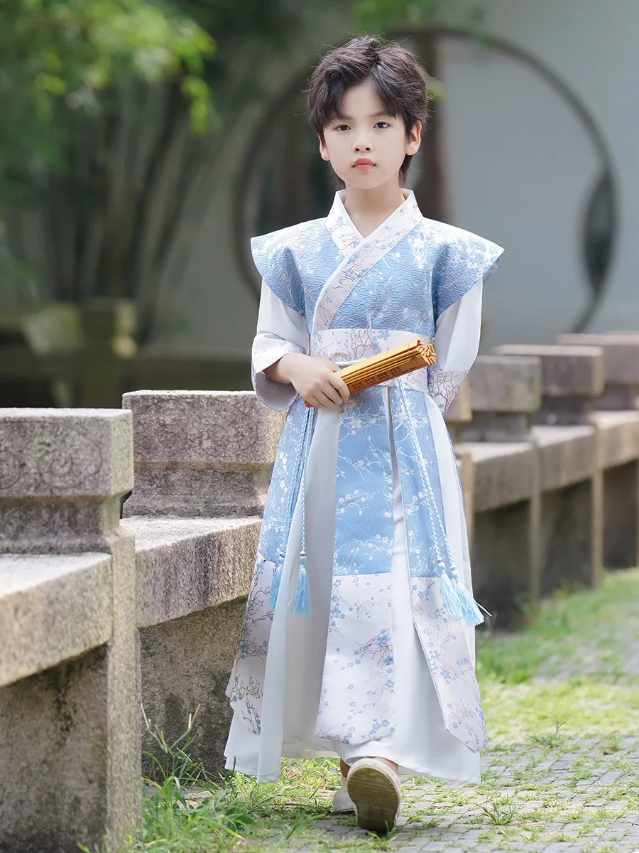 Hanfu Boys Chinese Traditional Robe Dress School Clothes Style Ancient Children's Performance Students Modern Prince Hanfu Kids