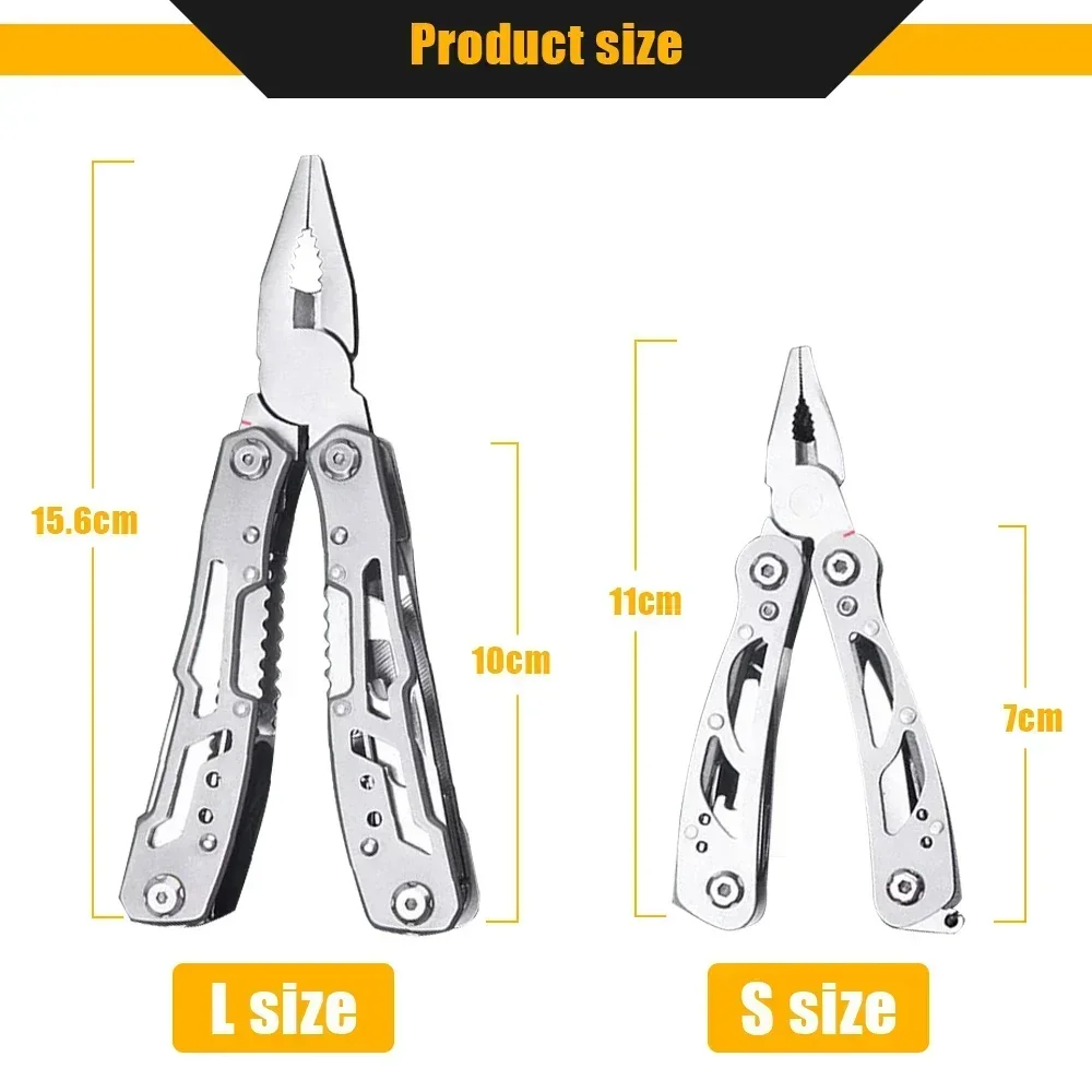 Multifunction Stainless Steel Multi-tool Pocket Knife Pliers Folding Pliers Mini Portable Folding Pliers Folding Blade Knife