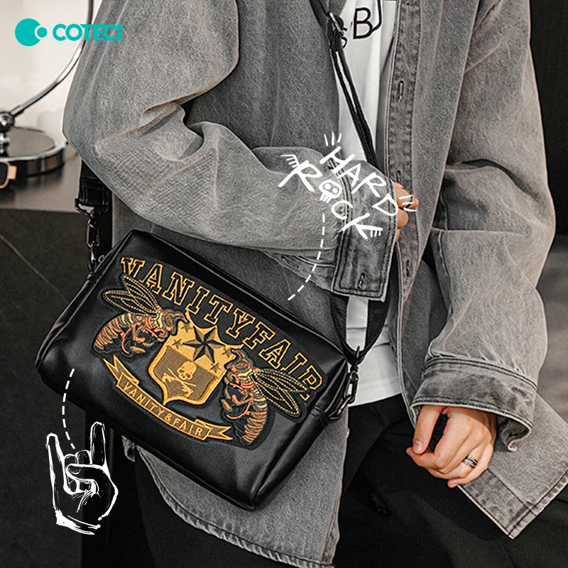 COTECi New Punk Style Small Bag Fashion Shoulder Bag Trendy Outdoor Casual Men's and Women's Crossbody Bag