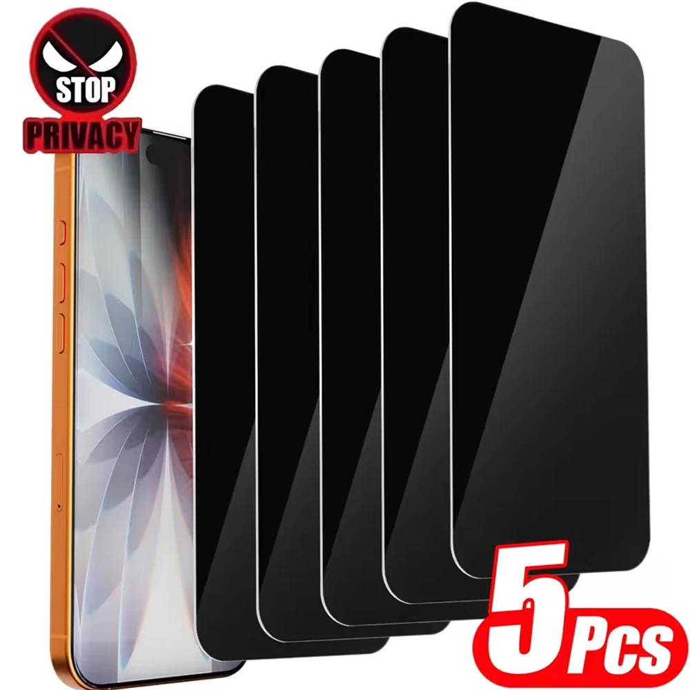 1-5Pcs Privacy Screen Protectors For iPhone 17E 15 Pro Max 17 16 14 Plus 13 11 12 Pro X XR XS Max Anti-scratch Tempered Glass