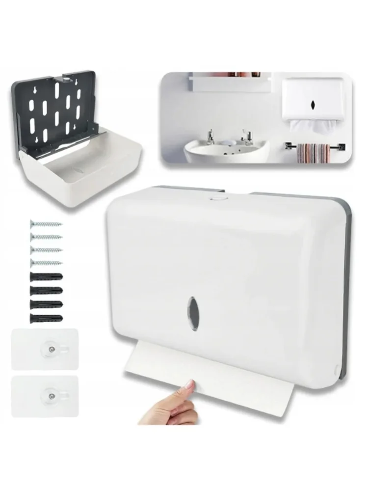Wandmontierter Papierhandtuchspender, bohrfreier Wandhalter für Tissue in Küche, Zuhause, Bad & Büro