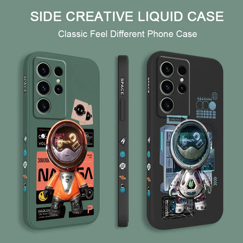 جراب هاتف رائد فضاء صدئ ، غطاء لسامسونج غالاكسي S24 S23 S22 S21 S20 S10 S10E Ultra Plus FE Note 20 Ultra 10 Plus