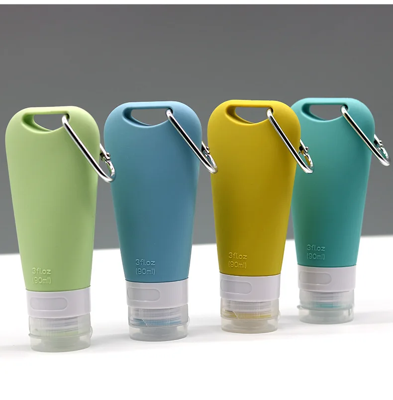 90ML Perforated Hangable Silicone Travel Dispenser Bottle Set Cosmetics Shampoo Shower Gel Face Wash Hand Soap Durable Bottle