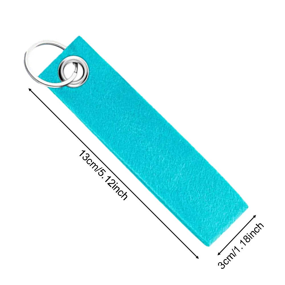 휴대용 펠트 자동차 키 체인, DIY 장식, 눈에 보이는 공예, 다채로운 금속 열쇠 고리, 홈 장식 열쇠 고리, 20 개