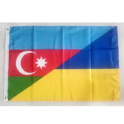 Azerbaijan Ukraine Friendship Flag 2ft*3ft (60*90cm) 3ft*5ft (90*150cm) Size Christmas Decorations for Home Banner