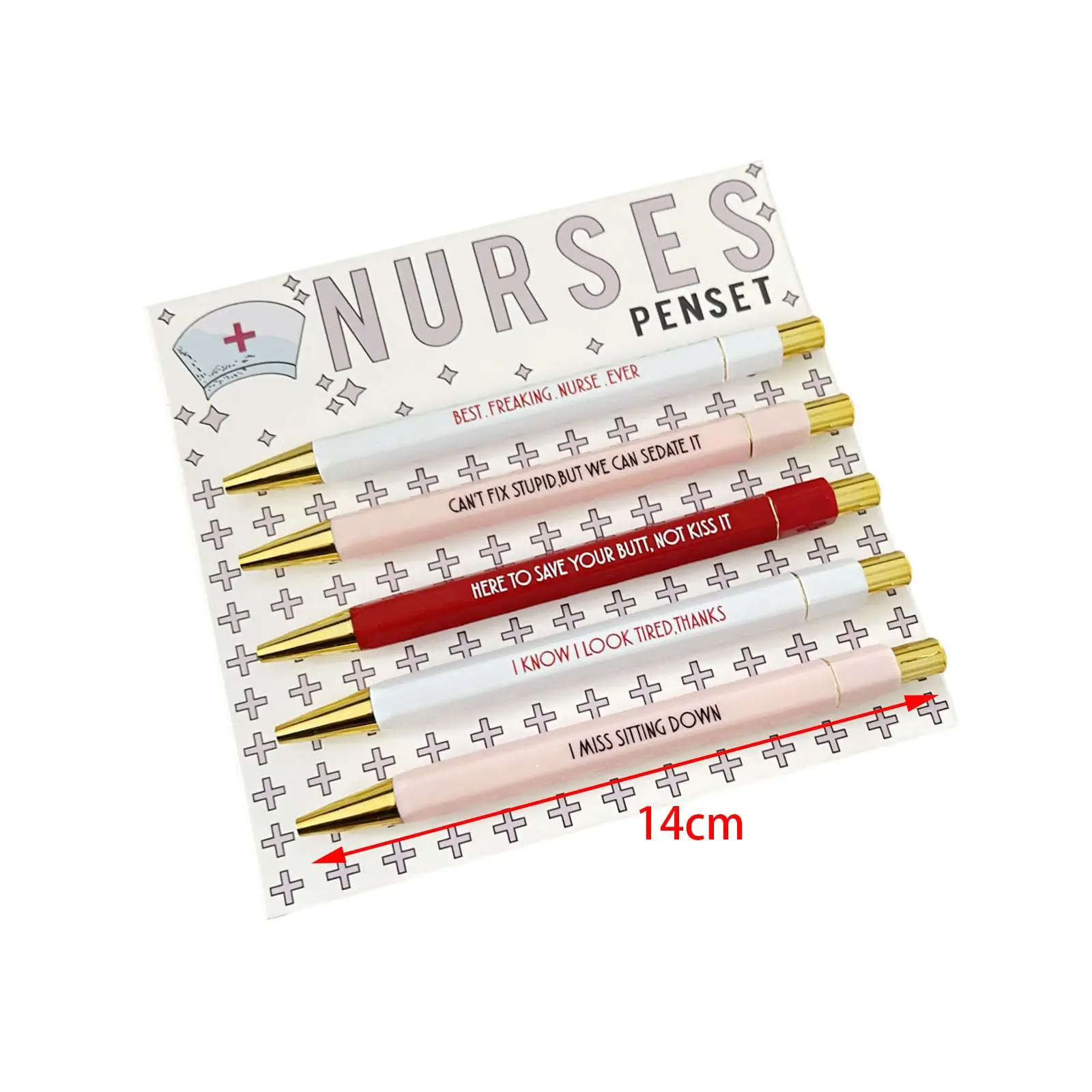 

5x Nurses Pens Set Unique Lovely Black Ink for Adults Fancy Pens Fun Pens