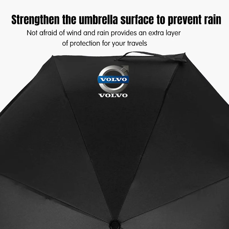 Car Styling Car Portable Folding Automatic Three Folding Umbrella Sunshade For Volvo XC90 V90 V60 XC60 V40 S80 S60 S90 C40 XC40