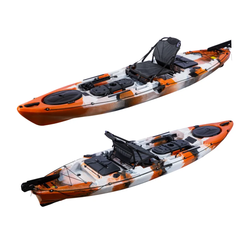 كاياك صيد السمك بطول 3.3 متر لشخص واحد، قوارب الكاياك البلاستيكية لملح مياه المحيط #4