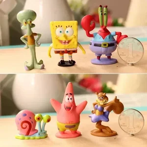 SpongeBob -Actionfiguren für Kinder, Cartoon -Film Mini -Puppen, Geburtstagsgeschenkset, 5,6 cm, 6 Stück pro Set 9 HauptverkaufsspongeBob Kawaii - №9