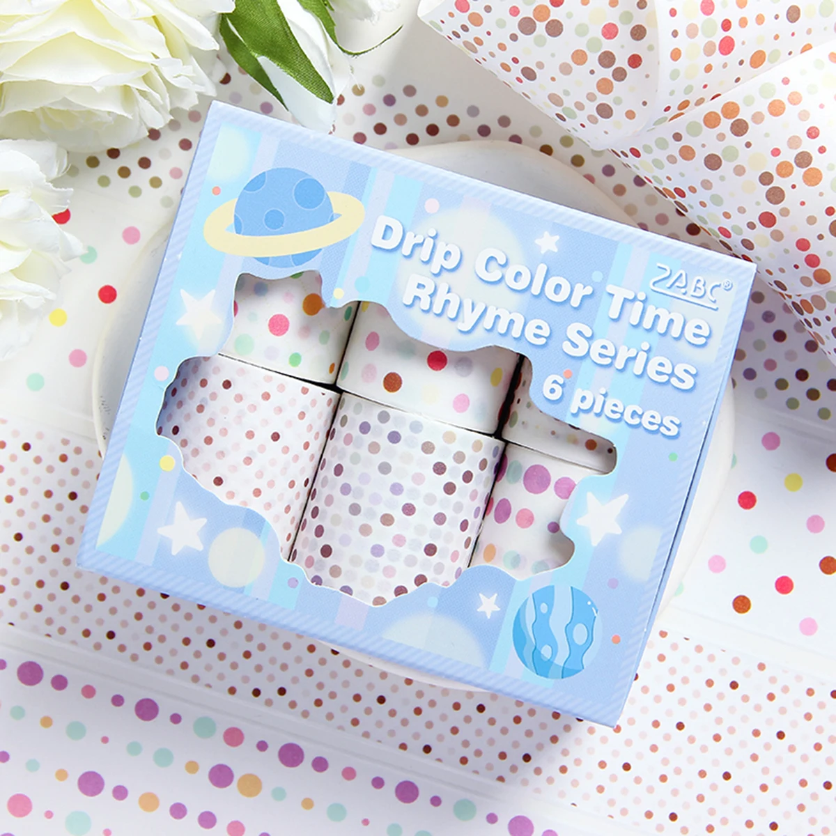 

6 рулонов/коробка, винтажная английская клетчатая и красочная лента васи с рисунком в горошек, материалы для украшения альбомов ручной работы «сделай сам»