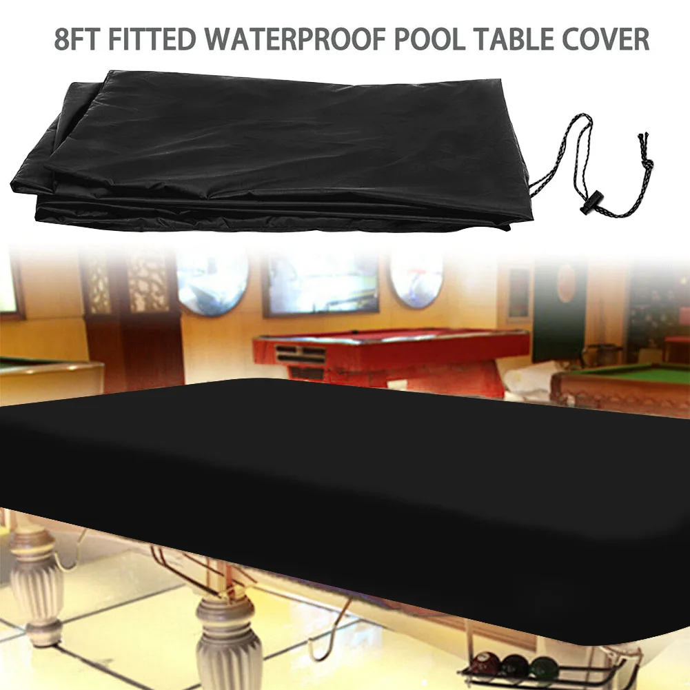 Billiards Table Dust Cover Furniture Waterproof Cover 210D Black Oxford Cloth Billiards Cover Protective Cover