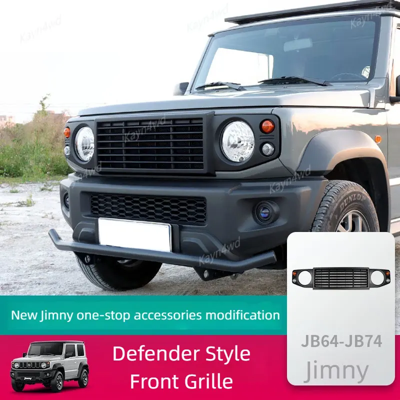 Off Road 4x4 Exterior Accessories ABS Defender Style Front Racing Grille For 2019-2024 SUZUKI Jimny JB64 JB74 Front Mesh Grills