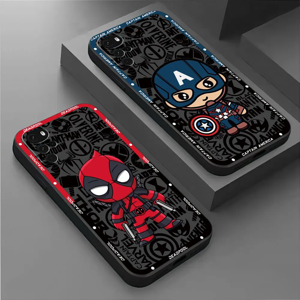 Marvel Sipider Man Groot Case for Motorola Moto G32 G60 G73 G60s G31 G22 G50 G30 G52 G53 G51 G71 G72 Black Soft Cover