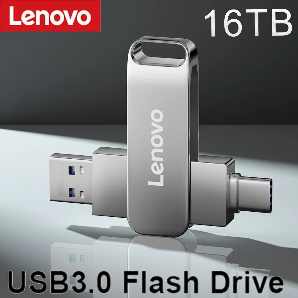 Lenovo Metal 16TB USB Flash Drive USB 3.0 High Speed File Transfer U Disk 8TB 2TB Ultra-large Capacity Waterproof USB Memory