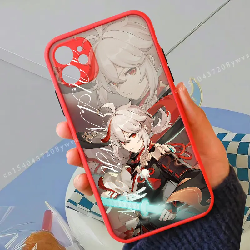 Anime Genshin Impact Phone Case For iPhone 11 13 12 14 Pro MAX XS XR SE20 8 7 Plus Hu Tao Kaedehara Shockproof Hard Cover Fundas