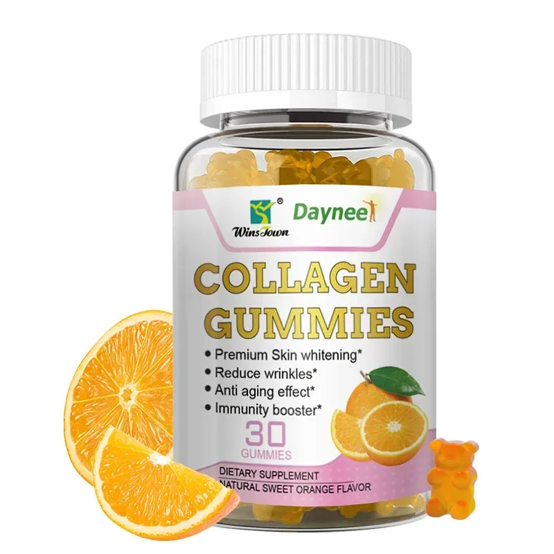 

1 bottle collagen gummies with orange flavor to enhance immunity maintain skin nutrition health food