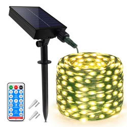 100M-10M Large Solar Panel LED String Light Outdoor Fast Charge Fairy Lights 8 Modes Waterproof Christmas Wedding Garden Decor