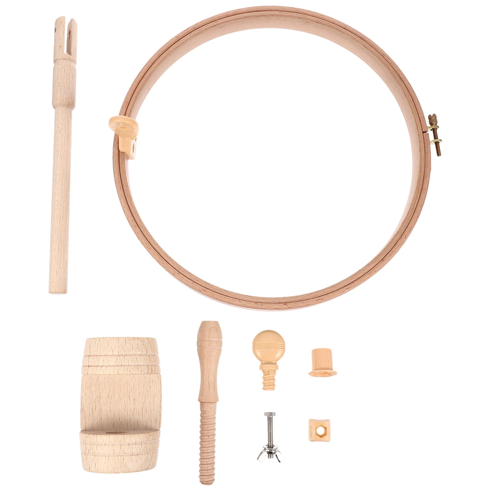 

Round Wooden Adjustable Cross Stitch Frame Desktop Embroidery Stand for DIY Stitching Art Craft with Rotation Holder Rack