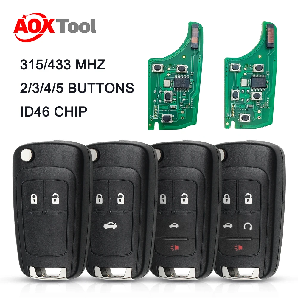 

AOKTOOL 315 / 433MHz ID46 Chip Opel Key OPEL remote Astra J key Corsa E Insignia Zafira C 2009-2016 Astra Key Corsa Remote