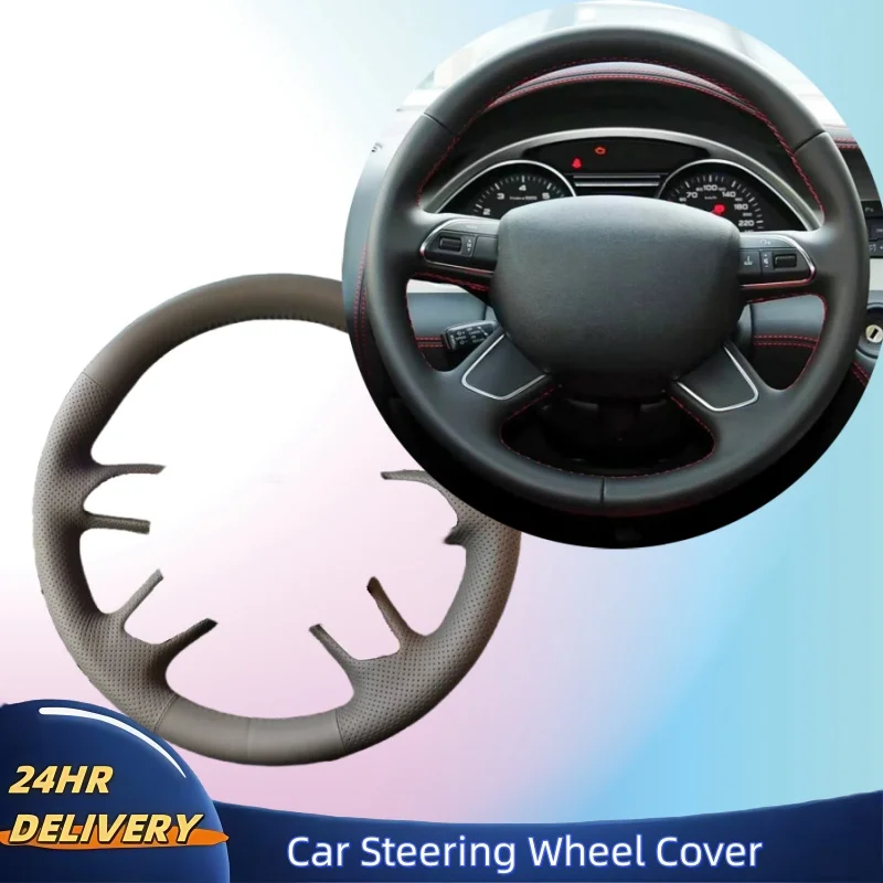 

DIY Abrasion-resistant Comfy Microfiber Leather Steering Wheel Cover For Audi Q7 2012-2015 Q3 Q5 2013-2016 A4 (B8) 2014 2015 A6