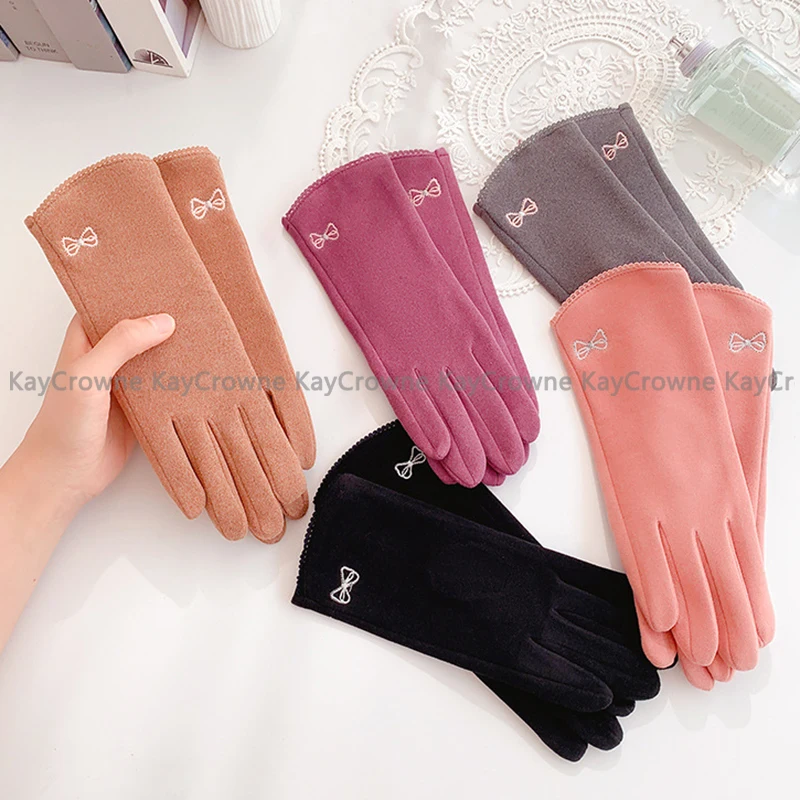 

New Grace Fashion Women's Gloves Winter Gloves Elegant Touch Screen Warm Windproof Riding Fingerless Gloves Mittens Accessories