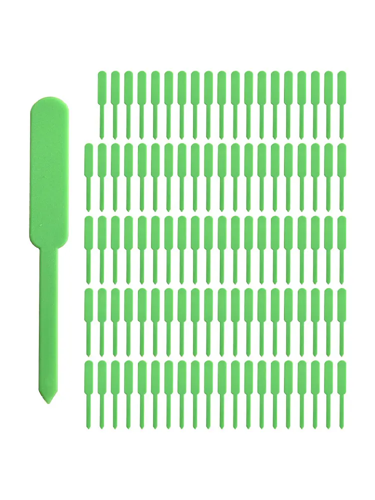 100pcs Plastic Plant Tags Reusable Garden Plant Labels Green Pink Tags Nursery Markers Flower Pots Labels Garden Tools
