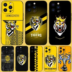 Richmond Tiger Phone Case For iPhone 15,14,13,12,11 Plus,Pro,Max,XR,XS,X,7,8 Plus,SE,Mini Black Silicone Soft