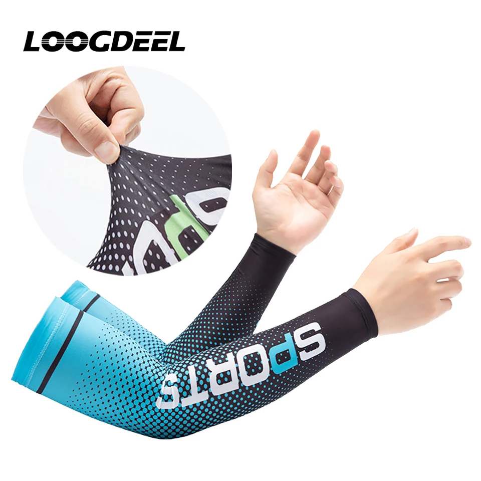 AliExpress loogdeel LOOGDEEL Sports Long Gloves Cycling Fishing Hand Protector Women Men Bike Ice Silk Cool Arm Sleeves Sun UV Protection Arm Guard