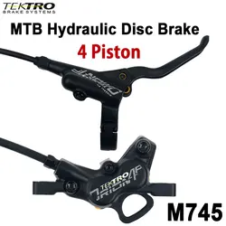 Tektro 4 Piston Hydraulic Brake MTB Disc Brakes HD-M745 Mountain Bike Four Piston Brake Bicycle Parts