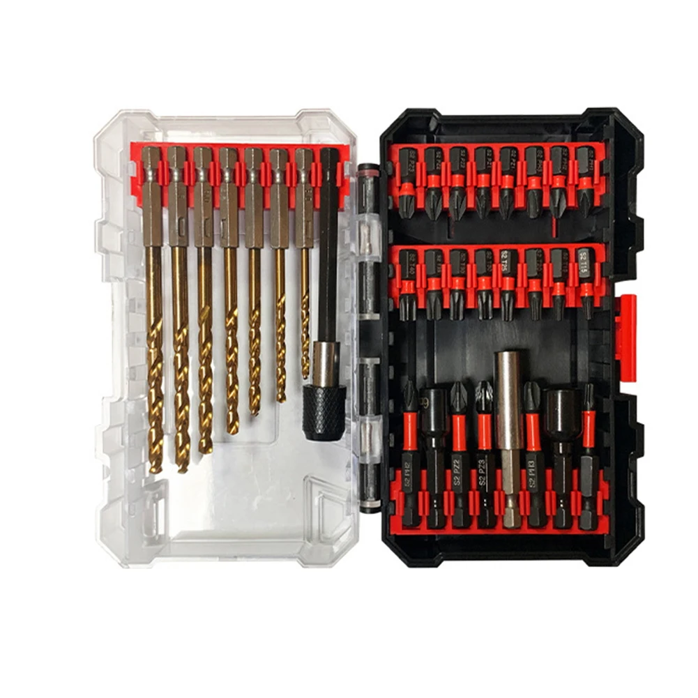 31 Piece Magnetic Screwdriver Bit Set with Rust Resistant Black Phosphating Alloy and Compact Storage Case Design