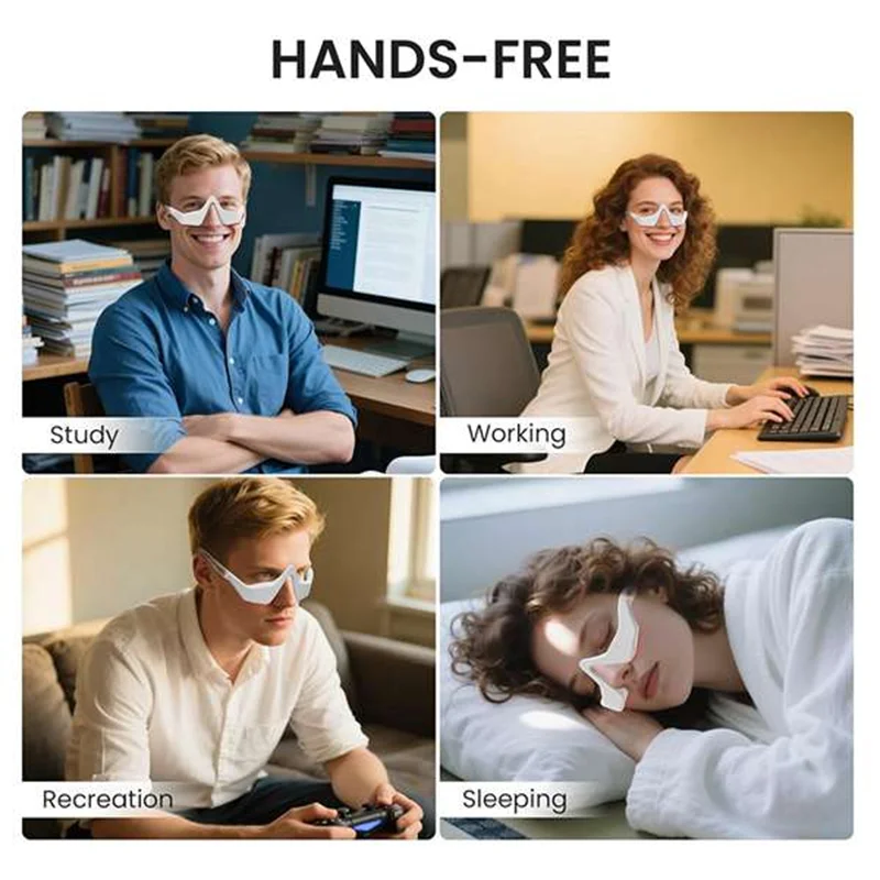 BLIB-Eye Massager Under Eye Red Light Therapy Device, 3D Eyes Relax Massager for Reducing Dark Circles Smoothing Fine Lines