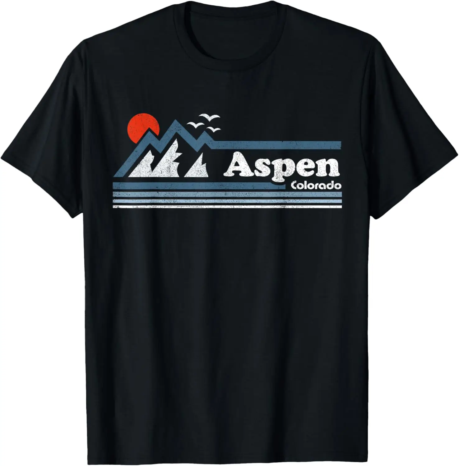 Retro Aspen Colorado Mountain State Vintage 70s Ski Souvenir T-Shirt