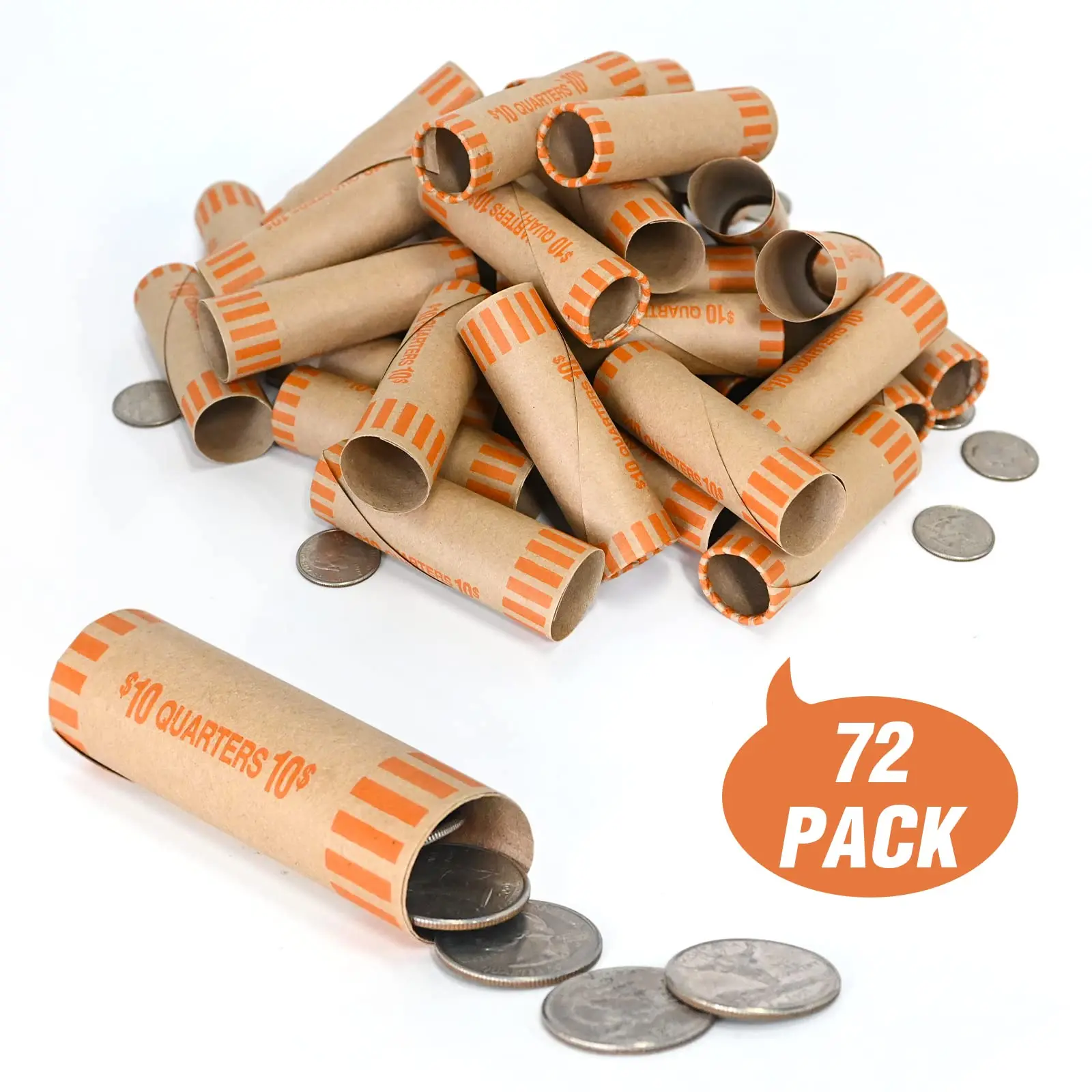 NATURALABEL Preformed Coin Wrappers Rolls-Penny/ Nickel/ Dime/ Quarter/ Dollar Coin Wrappers Sturdy