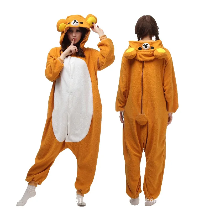 

Onesie relaxed bear cartoon animal jumpsuit sleepwear couple autumn/winter home Halloween cross-border Rilakkuma