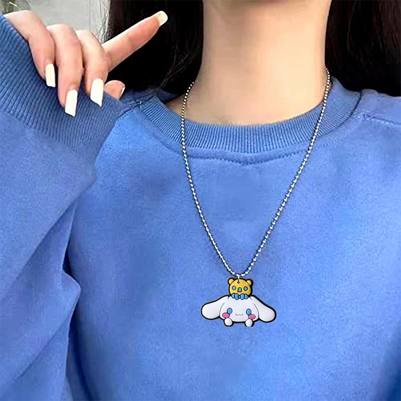 Sanrio Necklaces For Womens Melody Kuromi Cinnamoroll Kawaii Initial Pendant Accessories Gifts Boys Kids Girls Childrens