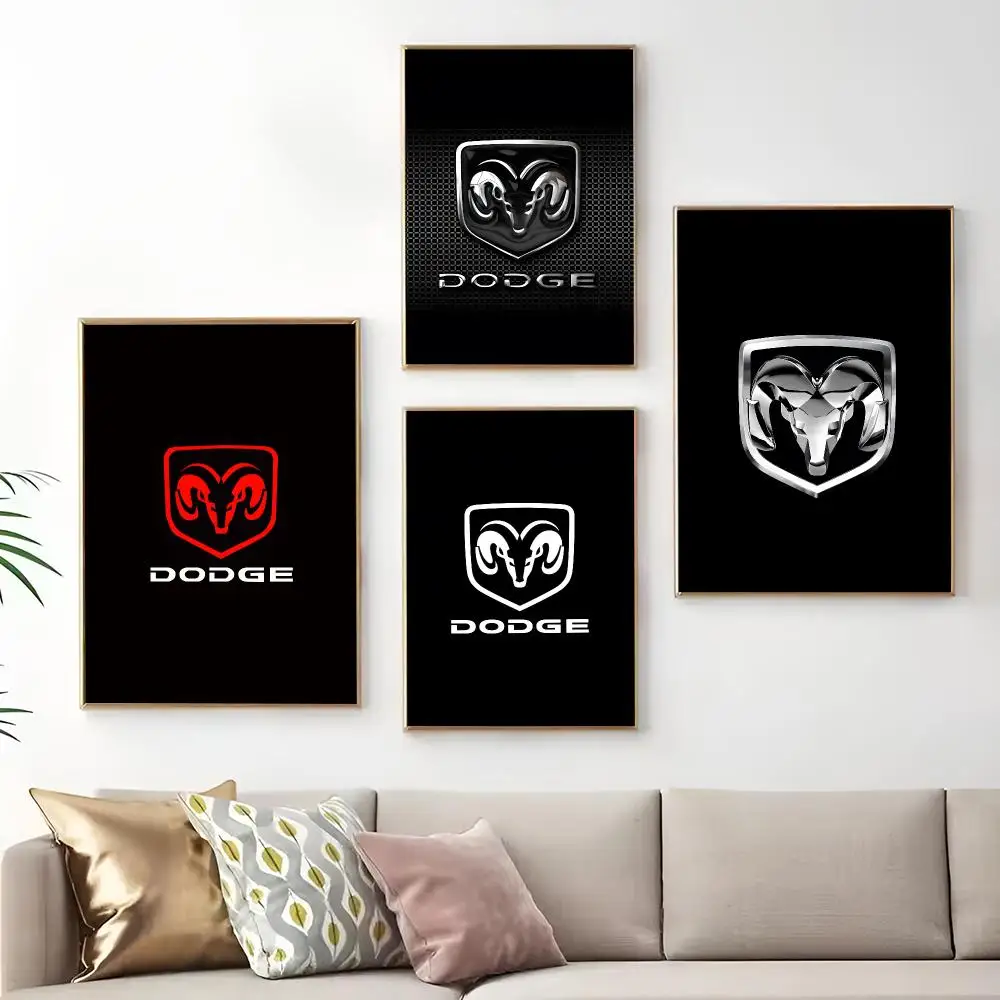 D-Dodges Car Logo Painting Calligraphy Print Canvas Art Pictures Home For Living Room Modern Decor Room Home Decor