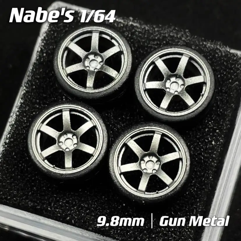 Chika Nabes 1/64 Wheels with Rubber Tires Luxury Model Car Modified Parts JDM VIP For Hotwheels Tomica MiniGT